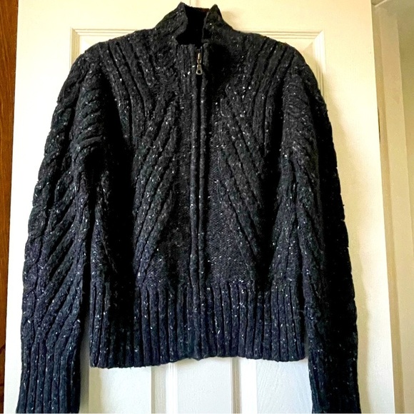 Peruvian Connection Alpaca Wool Cable Knit Sweater Women M Fisherman Coastal - Picture 1 of 14